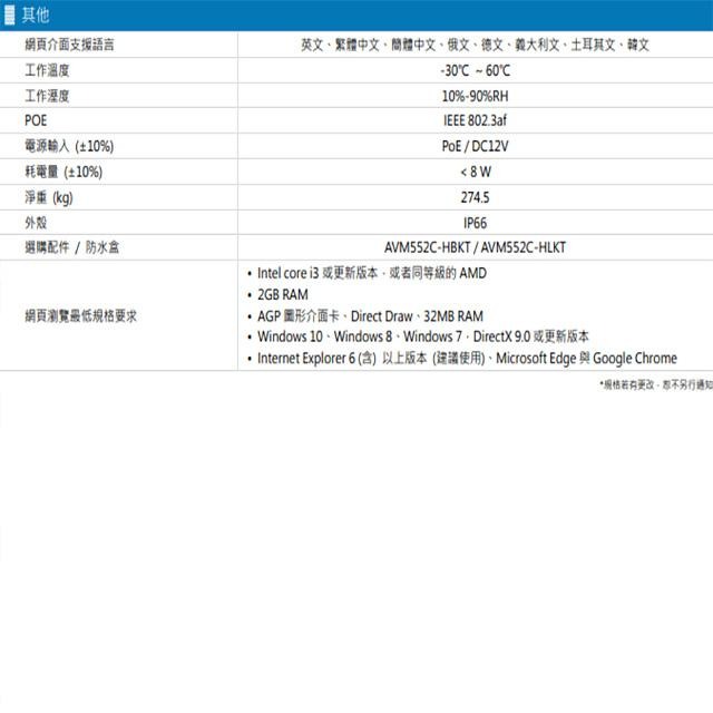 昌運監視器 AVTECH 陞泰 DGM3202SCT(DGM3204SCT) 300萬 紅外線半球網路攝影機 內建麥克風-細節圖3