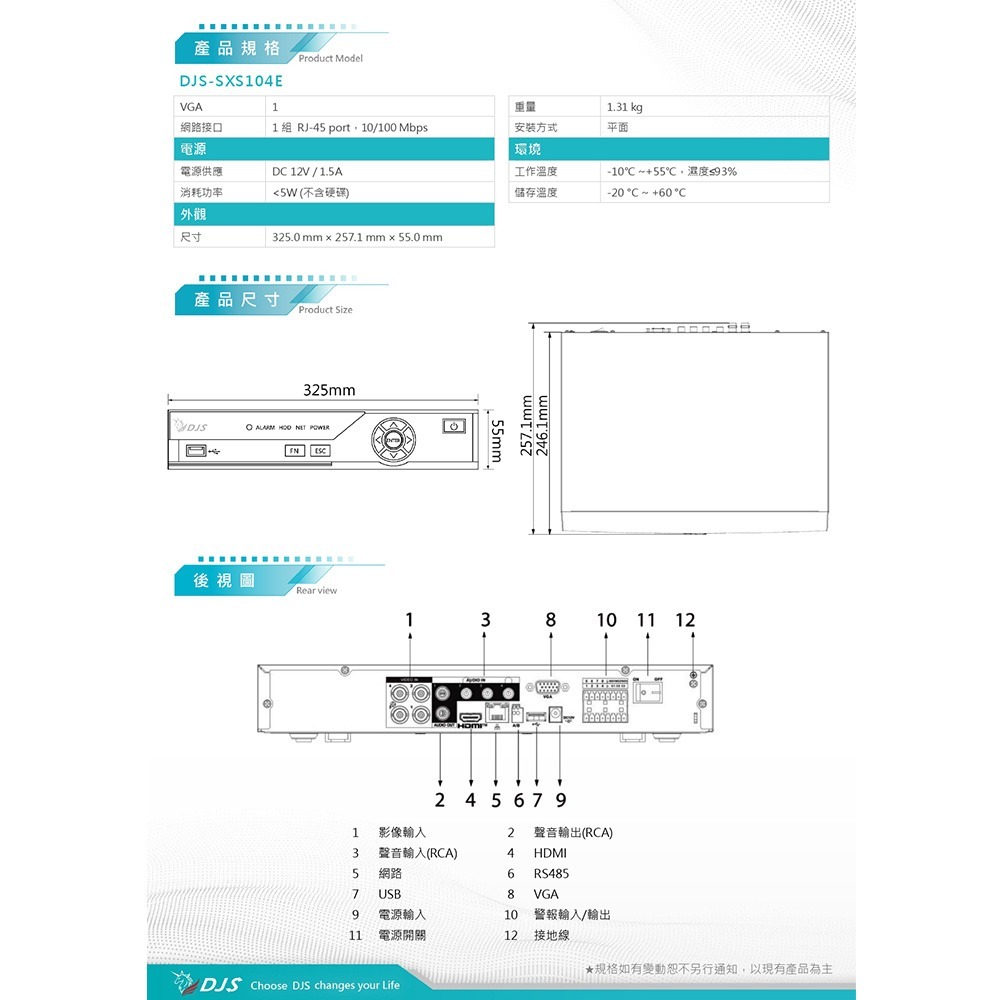 昌運監視器 DJS組合 DJS-SXS104E+DJS-FHA200C-A+DJS-SRC01+SD002+2TB-細節圖4