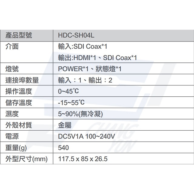 昌運監視器 HDC-SH04L SDI to HDMI 轉接器 支援HD-SDI還出 隨插即用-細節圖2