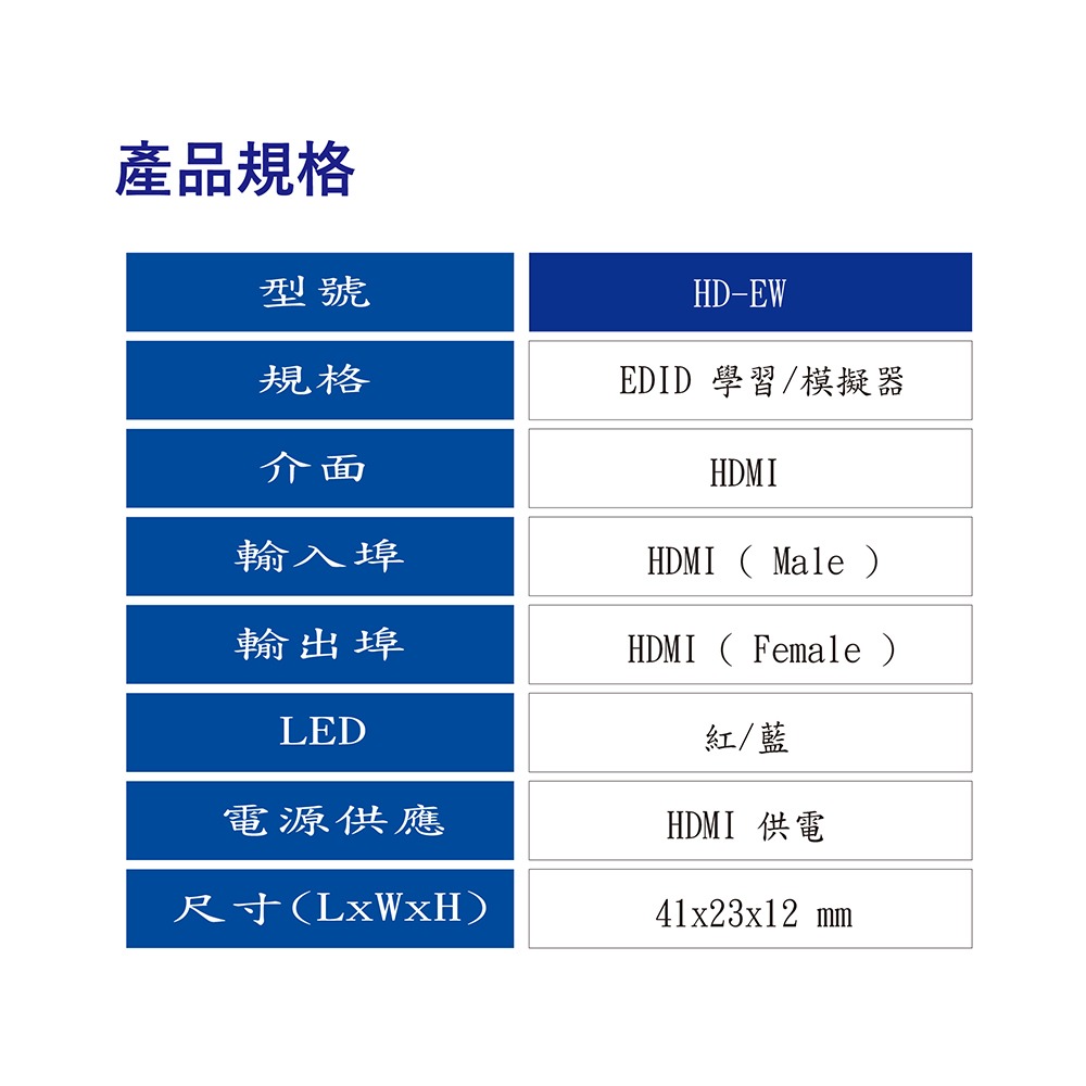 昌運監視器 HANWELL HD-EW EDID 模擬/學習器 支援HDMI1.4向下相容 解析度4Kx2K-細節圖3