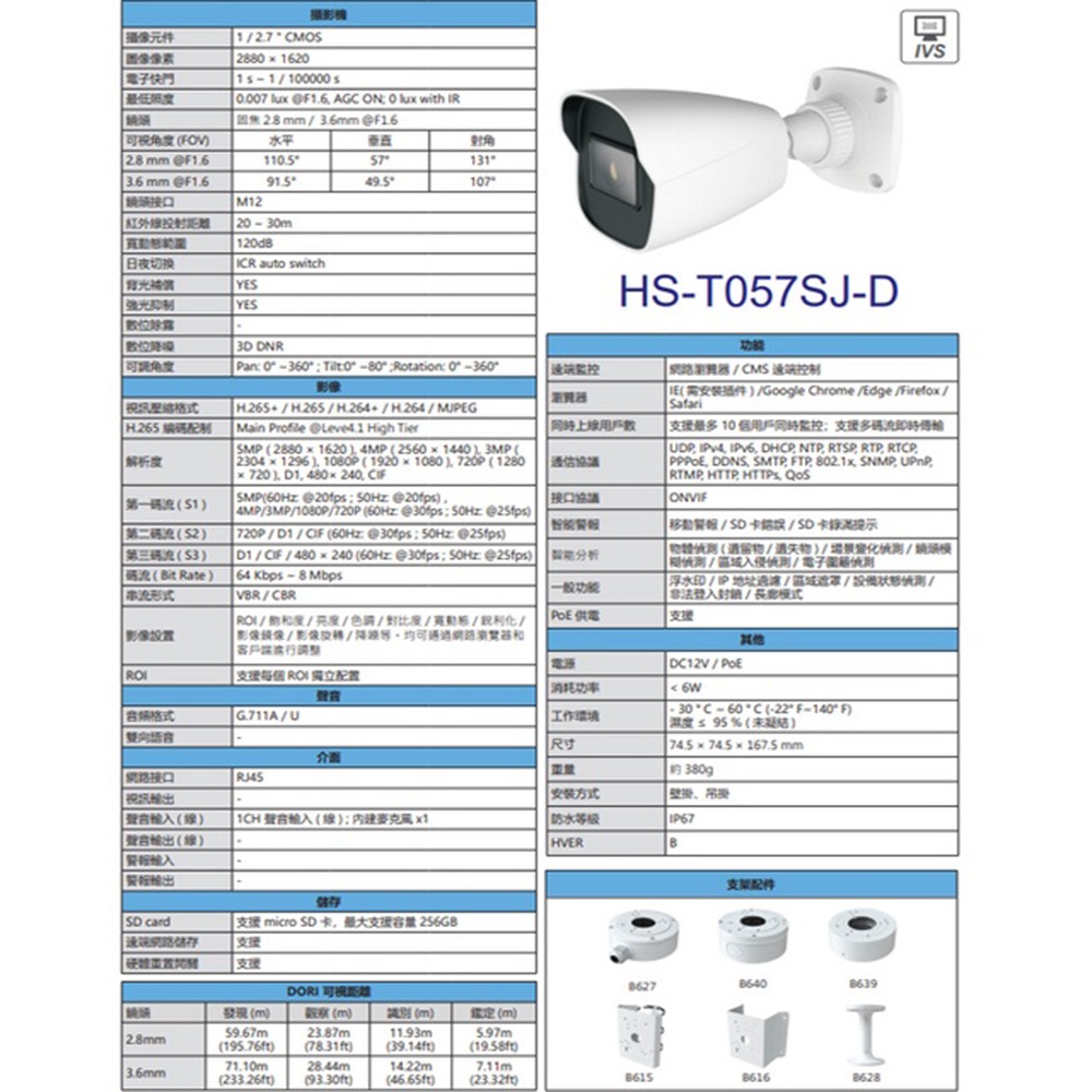 昌運監視器 昇銳組合 HS-PK4311 網路型錄影主機 + HS-T057SJ-D 500萬攝影機*4-細節圖3