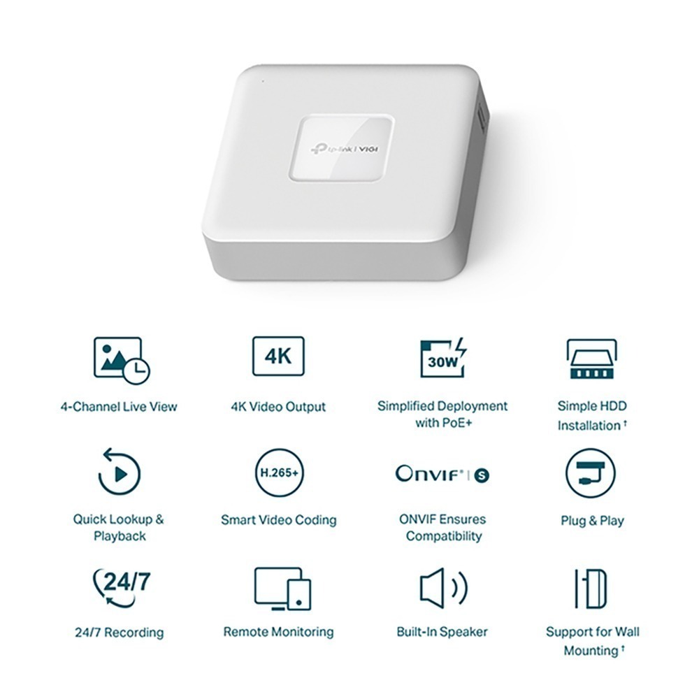 TP-LINK 昌運監視器 VIGI NVR1104H-4P 4路 PoE+網路監控主機 監視器主機 (NVR)-細節圖3