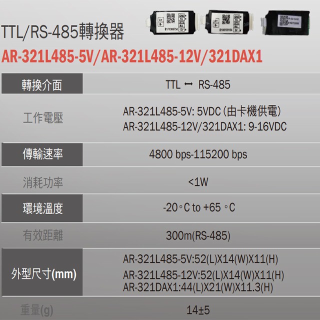昌運監視器 SOYAL AR-321L485-12V TTL/RS-485轉換器 有效距離300M-細節圖2