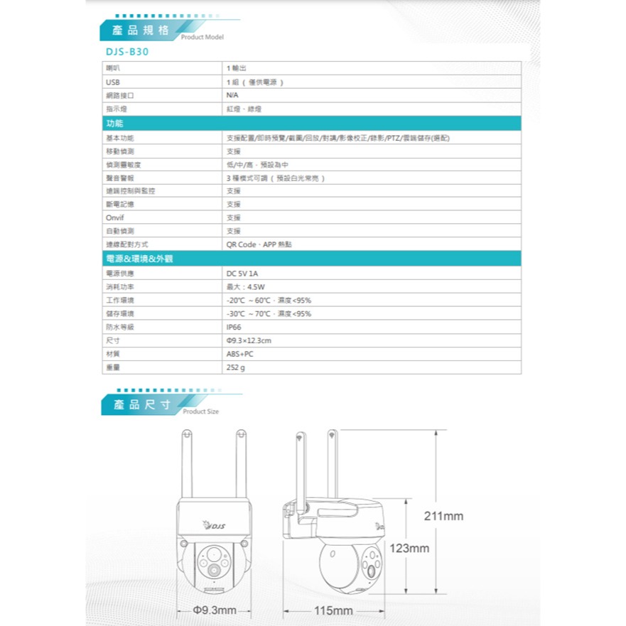 昌運監視器 智慧捲門套裝 DJS-SD001 智慧捲門面板+DJS-B30 WIFI攝影機-細節圖3