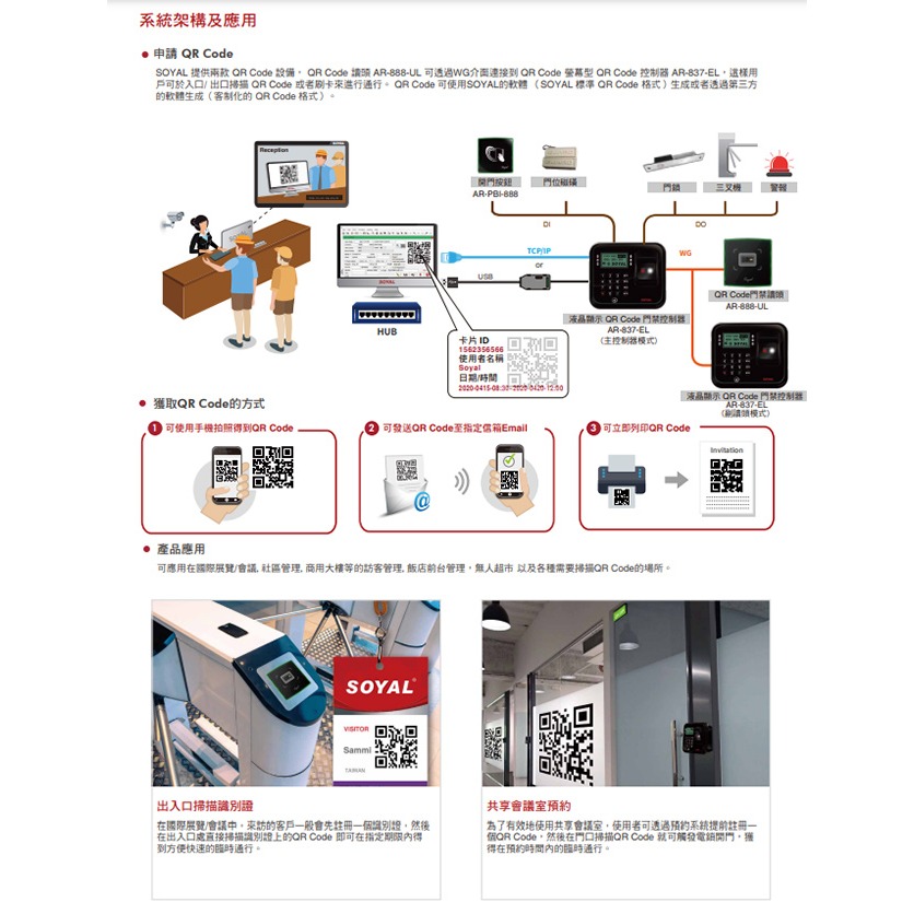 昌運監視器 SOYAL AR-888-ULSX31B7 E1 WG 雙頻 黑色 玻璃 美規 QRcode掃描門禁讀頭-細節圖3