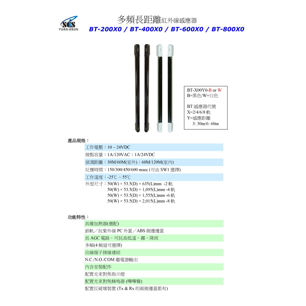 昌運監視器 SCS IR- BT20060 多頻長距離紅外線感應器-細節圖2