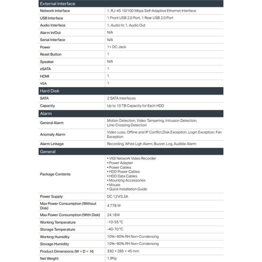 TP-LINK 昌運監視器 VIGI NVR2016H 16路 網路監控主機 監視器主機 (NVR) 雙硬碟-細節圖3