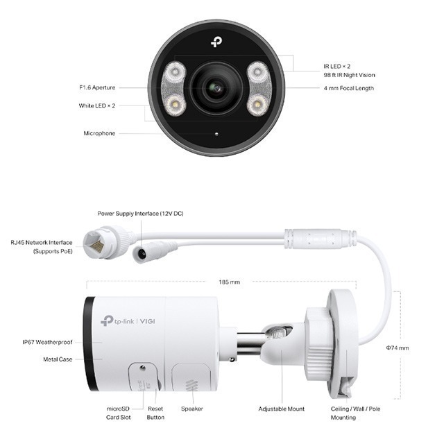 TP-LINK 昌運監視器 VIGI C385 800萬 全彩紅外線槍型監視器 PoE網路監控攝影機-細節圖9