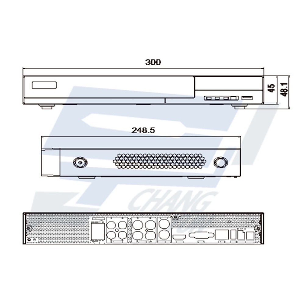 昌運監視器 昇銳 HS-HU4311(取代HS-HQ4311) 4路 H.265+ DVR 多合一錄影主機 支援同軸音頻-細節圖3