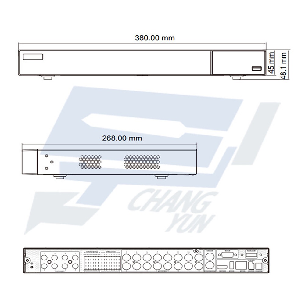 昌運監視器昇銳 HS-HU6321(取代HS-HQ6321) 16路 H.265+ DVR 多合一錄影主機 支援同軸音頻-細節圖3