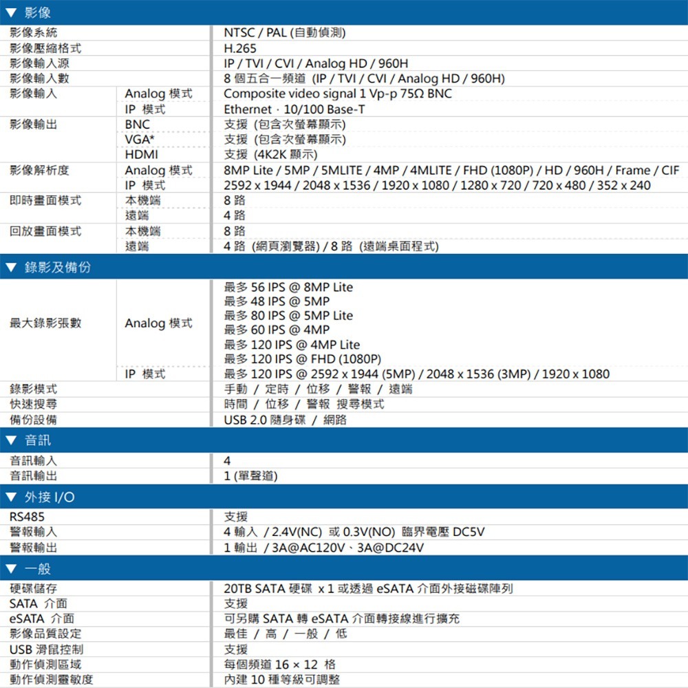 昌運監視器 AVTECH陞泰 DGD1009AIXI-U1(DGD1009AX-U1) 8路 AI XVR五合一錄影主機-細節圖2