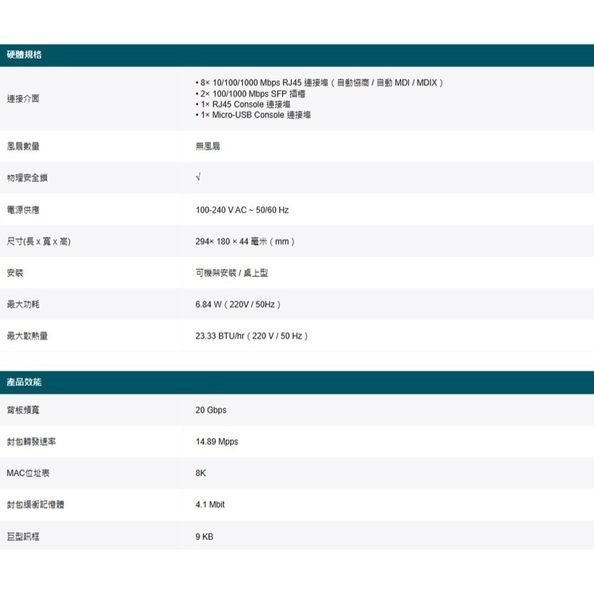 TP-LINK 昌運監視器 TL-SG3210 8埠Gigabit L2+管理型交換器 10/100/1000Mbps-細節圖2