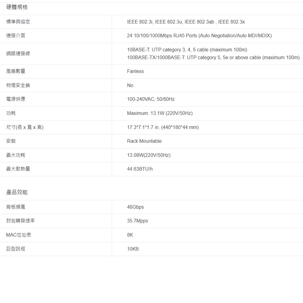 TP-LINK 昌運監視器 TL-SG1024 24埠Gigabit交換器 10/100/1000Mbps-細節圖2