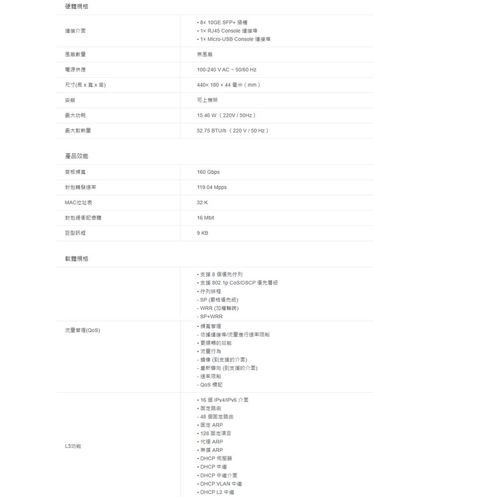 TP-LINK 昌運監視器 TL-SX3008F 8埠10GE SFP+ L2+管理型交換器10 Gbps SFP+-細節圖2