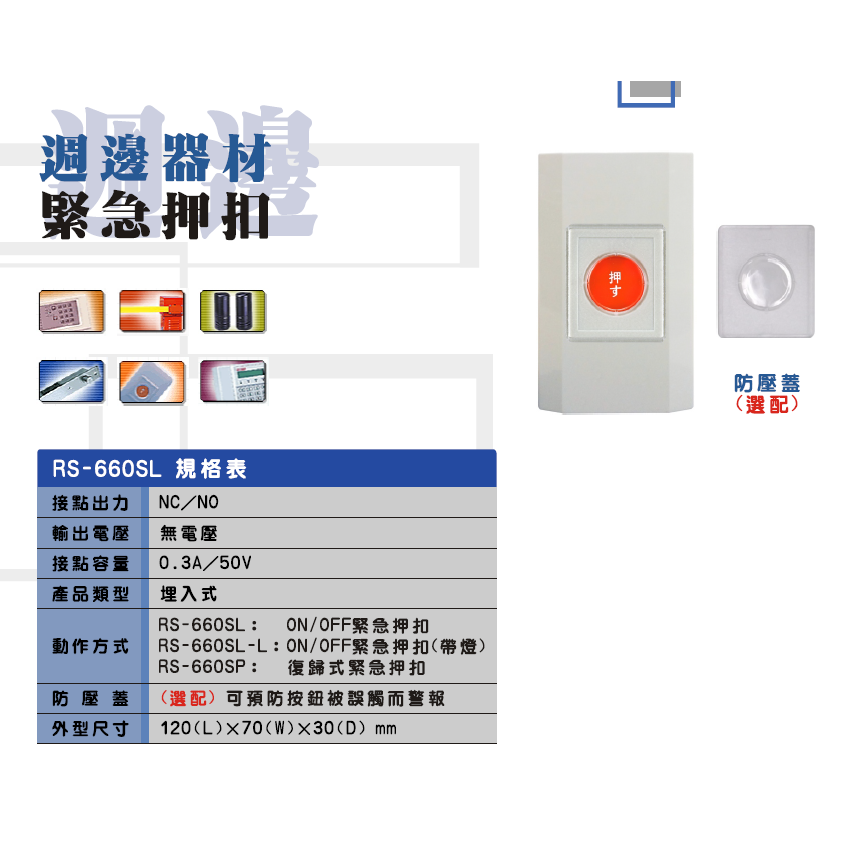 昌運監視器 SCS 緊急壓扣防壓蓋片RS-660系列 不含押扣-細節圖2