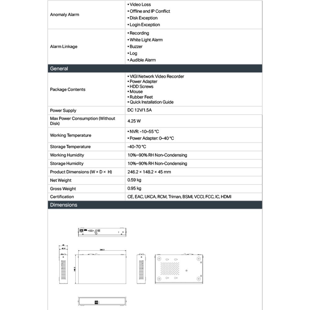 昌運監視器TP-LINK組合 VIGI NVR1008H 8路主機+VIGI C340 4MP槍型網路攝影機*2-細節圖4