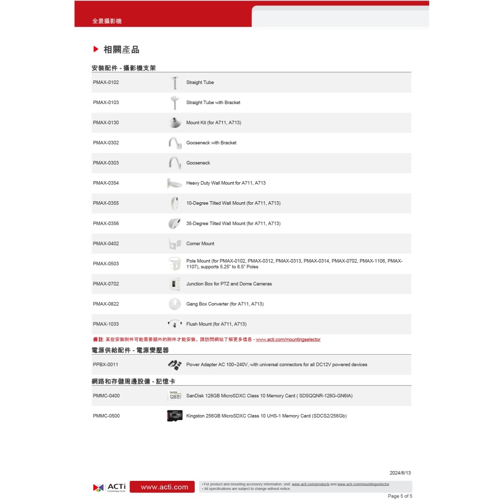 昌運監視器 ACTi A713 500萬畫素 室外全景攝影機 日夜兩用 智能型紅外線 超高級寬動態 請來電洽詢-細節圖6