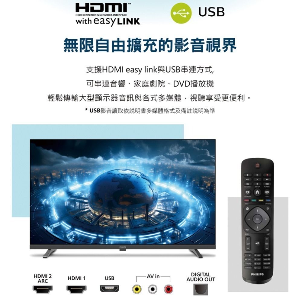 昌運監視器 全新福利品 限量1台 PHILIPS飛利浦 32PHH5029 32吋 多媒體液晶顯示器 液晶螢幕-細節圖7