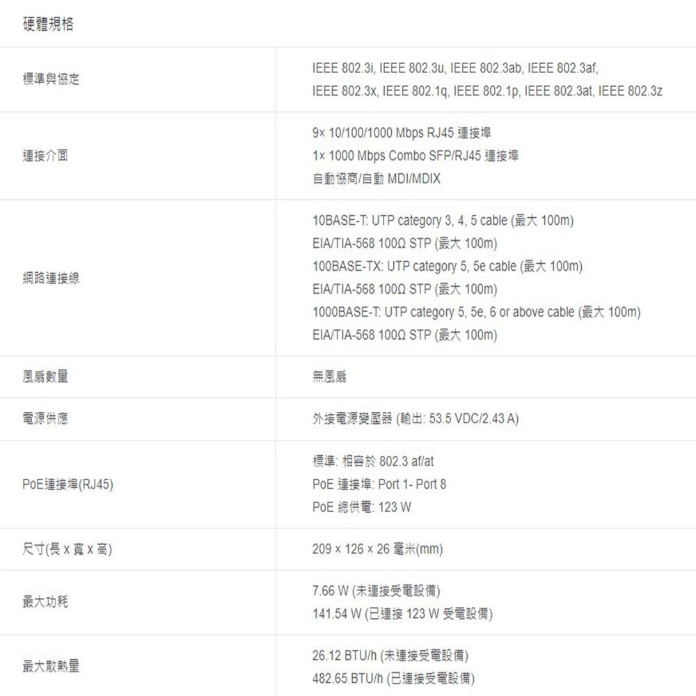 TP-LINK 昌運監視器 TL-SG1210MPE 10埠 Gigabit 簡易智慧型交換器 8埠PoE+-細節圖3