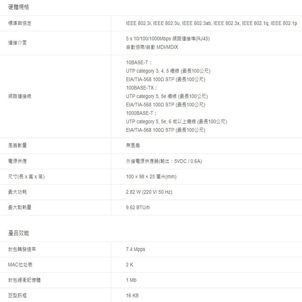 TP-LINK 昌運監視器 TL-SG105E 5埠 Gigabit簡易智慧型網路交換器 10/100/1000Mbps-細節圖3