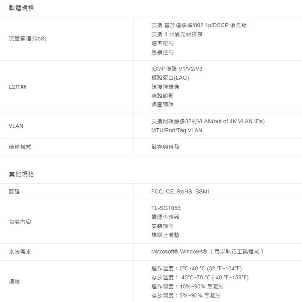 TP-LINK 昌運監視器 TL-SG105E 5埠 Gigabit簡易智慧型網路交換器 10/100/1000Mbps-細節圖4