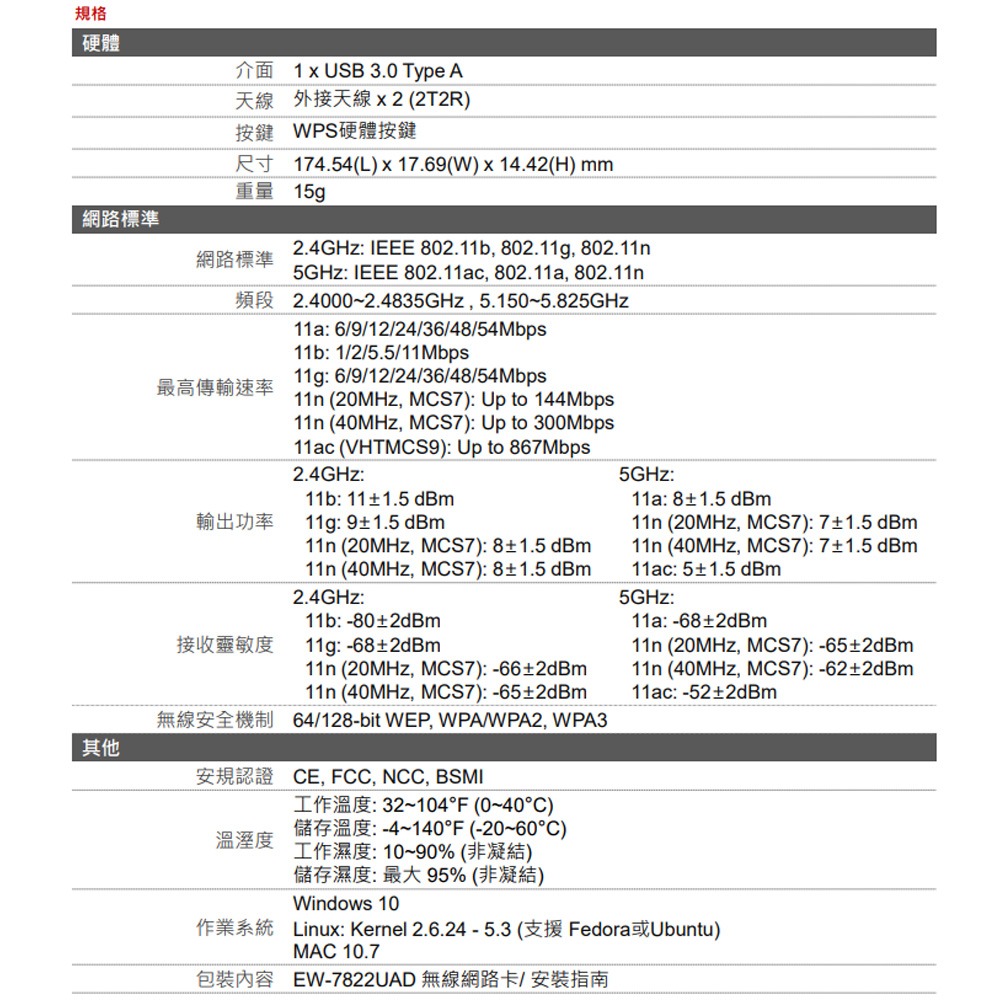 昌運監視器 EDIMAX 訊舟 EW-7822UAD AC1200雙頻 長距離USB3.0無線網路卡-細節圖3