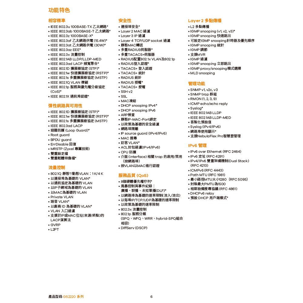 昌運監視器 ZYXEL 合勤 GS2220-50 48埠GbE L2交換器 含GbE上行介面100/1000 Mbps-細節圖7