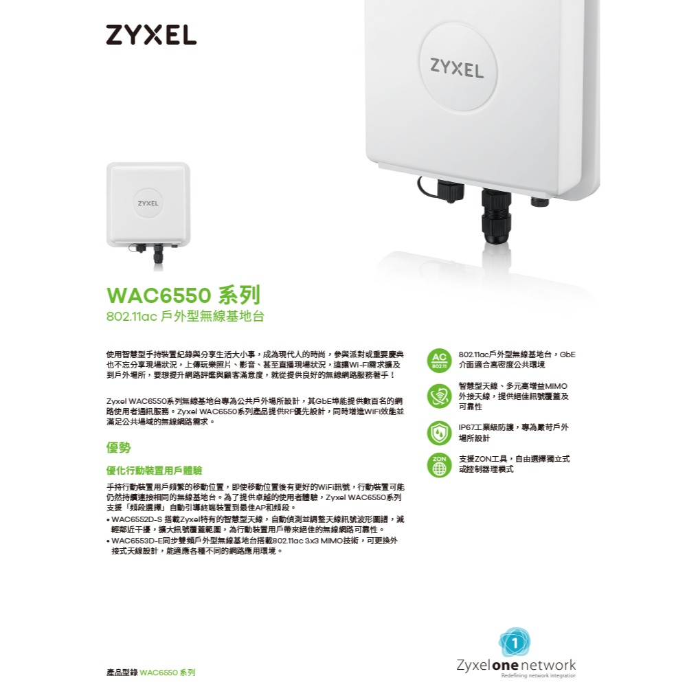 昌運監視器 ZYXEL 合勤 WAC6552D-S 802.11ac 戶外型無線基地台 路由器 分享器-細節圖2
