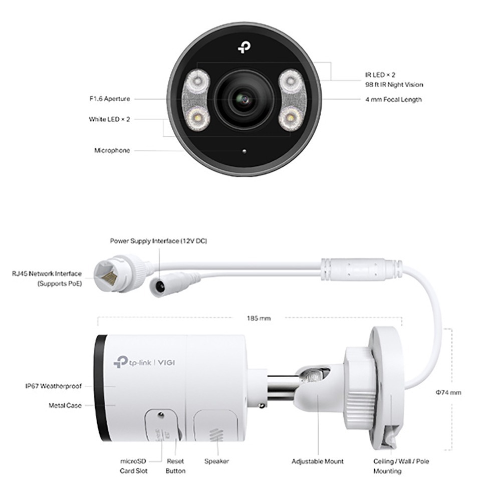 TP-LINK昌運監視器組合 VIGI NVR1008H-8MP 8路主機+VIGI C385 8MP全彩網路攝影機*4-細節圖8