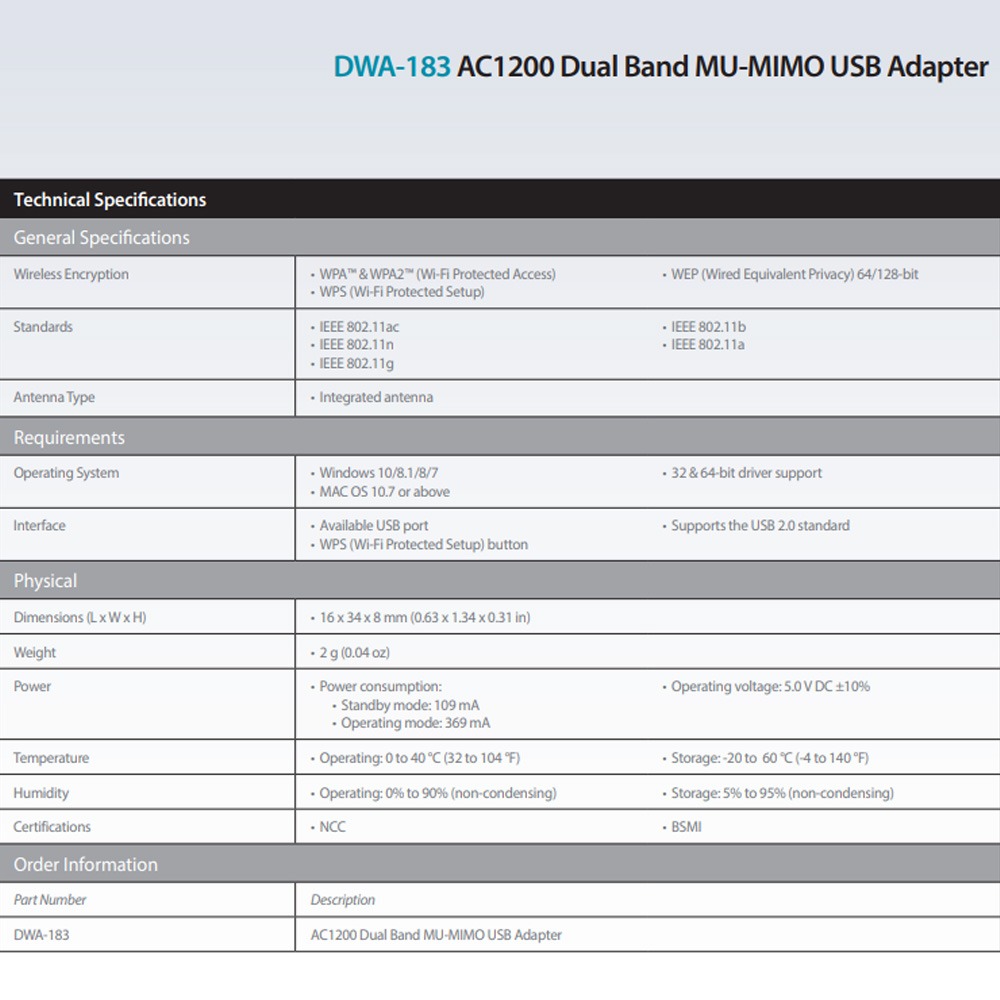 昌運監視器 D-LINK 友訊 DWA-183 AC1200 雙頻USB3.0無線網路卡-細節圖3