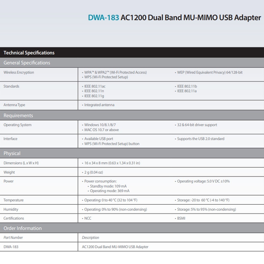 昌運監視器 D-LINK 友訊 DWA-183 AC1200 雙頻USB3.0無線網路卡-細節圖3