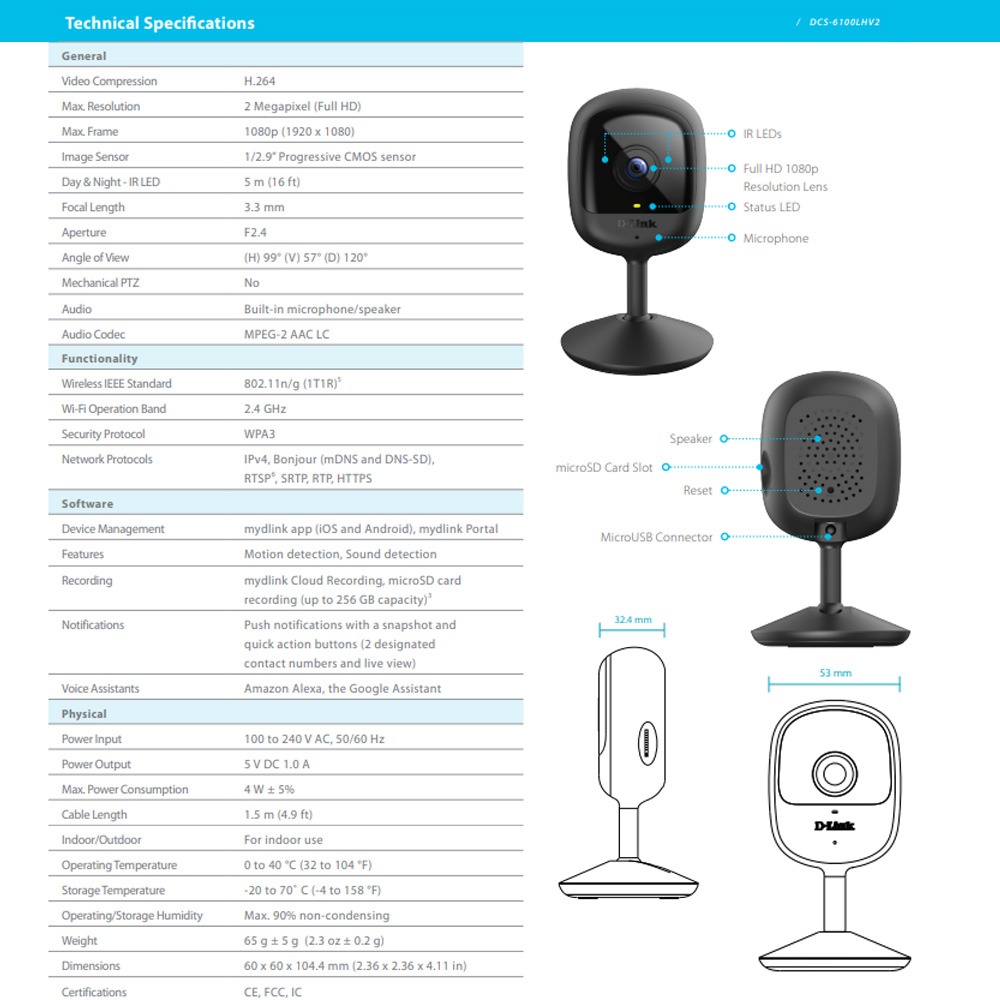 昌運監視器 D-LINK 友訊 DCS-6100LHV2 200萬畫素 迷你無線網路攝影機-細節圖3