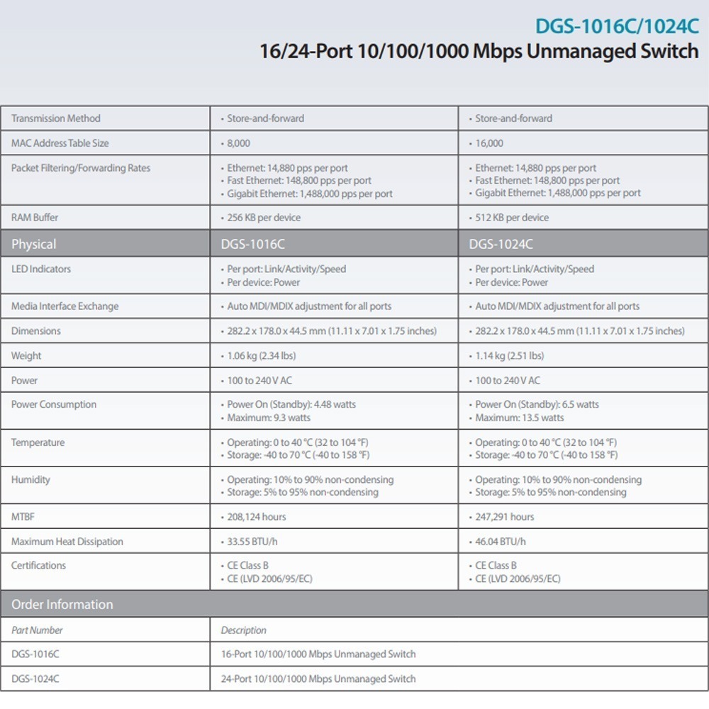 昌運監視器 D-LINK 友訊 DGS-1016C 非網管節能型網路交換器(以新款DGS-1016S出貨)-細節圖3