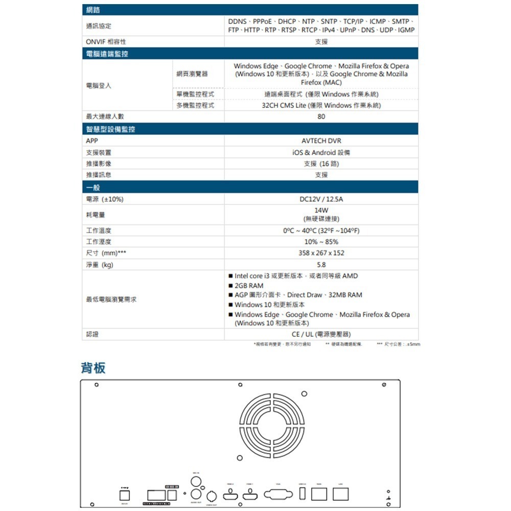 昌運監視器 AVTECH 陞泰 DGH8536AX-U1 36路 NVR 網路型錄影主機 支援8硬碟-細節圖3