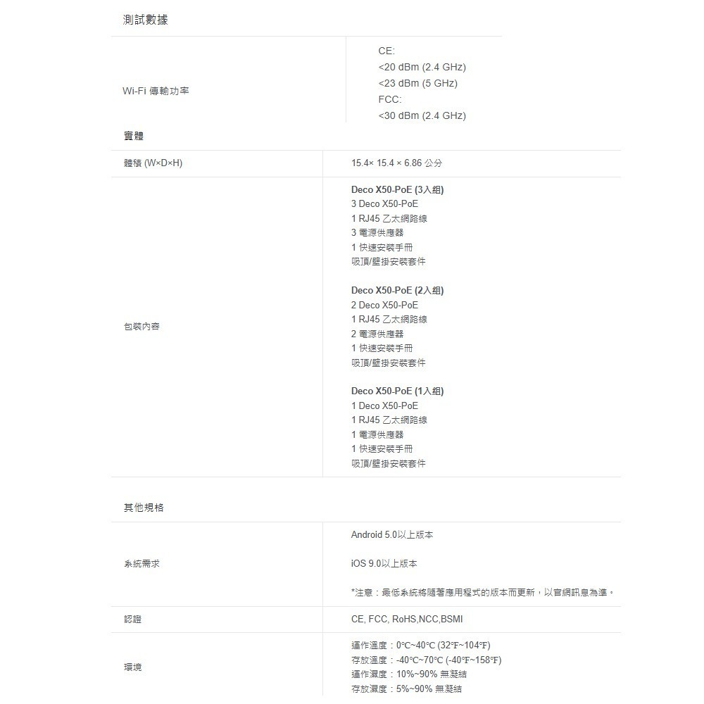 TP-LINK 昌運監視器 DECO X50-POE AX3000 wifi6雙頻 可用天花板安裝和壁掛 3入 (三入)-細節圖5
