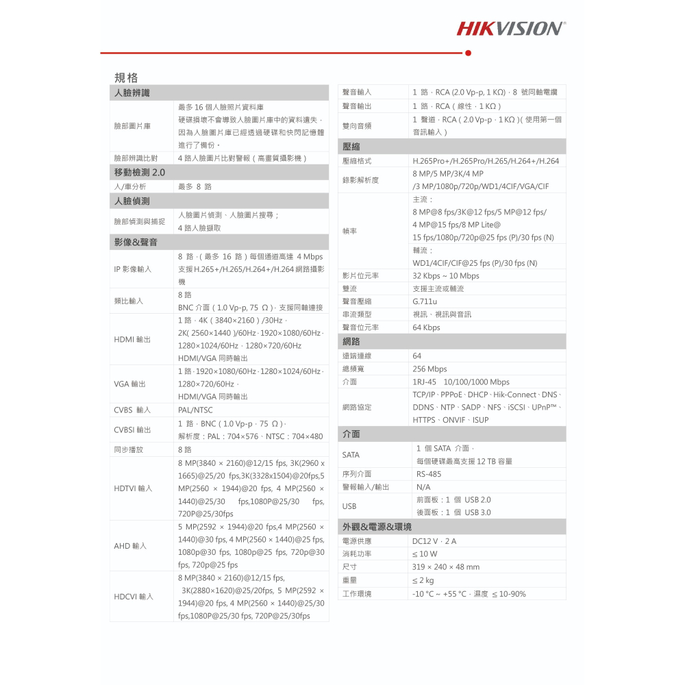昌運監視器 海康 iDS-7208HUHI-M1/X 8路500萬DVR硬碟錄影機支援800萬攝影機 主機＋4TB硬碟-細節圖3