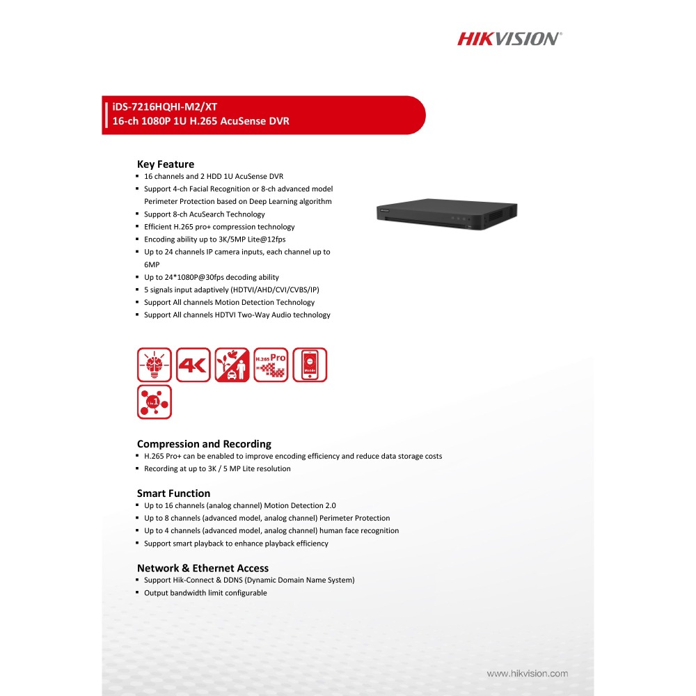 昌運監視器 海康 iDS-7216HQHI-M2/XT 16路1080p DVR硬碟錄影機 人臉辨識 人車分析-細節圖2