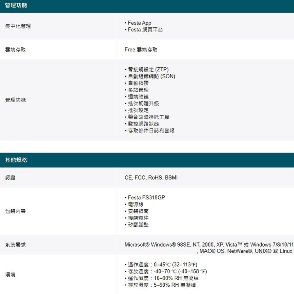 TP-LINK 昌運監視器 Festa FS318GP 18埠 Gigabit 智慧型交換器 含16埠PoE+-細節圖5
