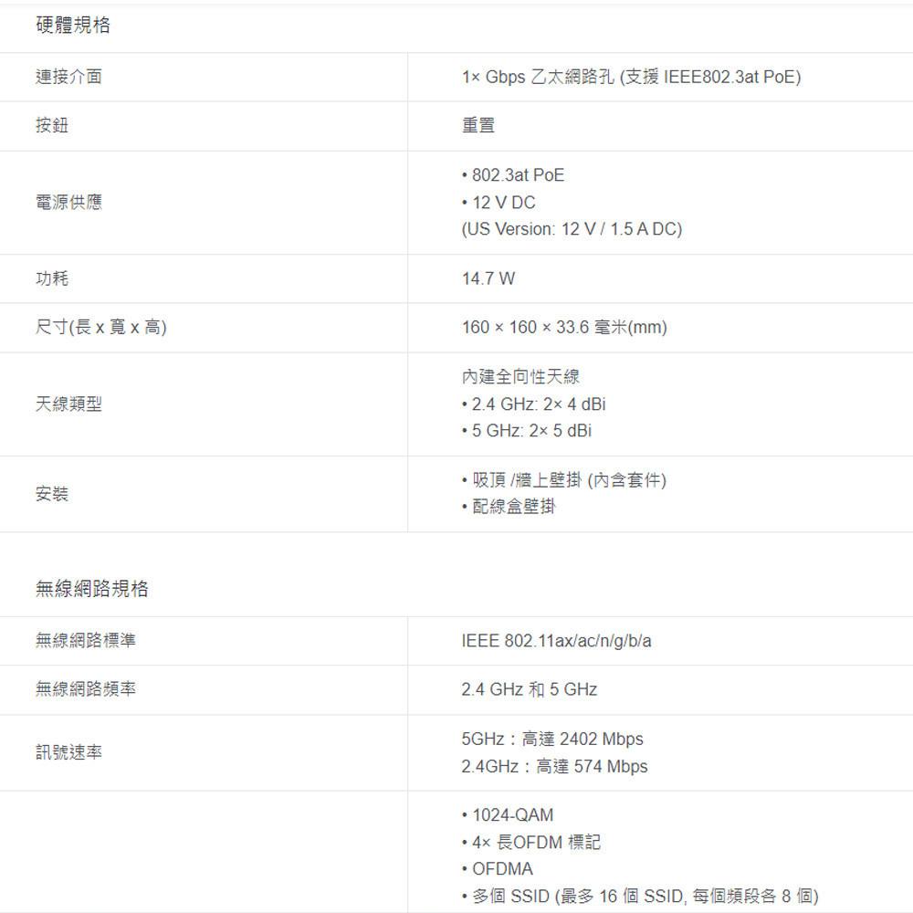 TP-LINK 昌運監視器 Omada EAP653 AX3000 吸頂式 Wi-Fi 6 無線AP-細節圖3