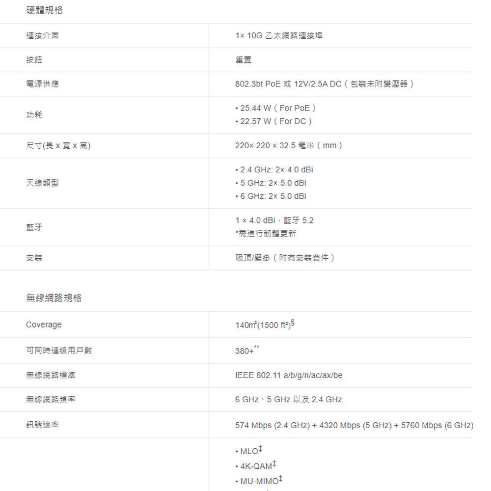 TP-LINK 昌運監視器 Omada EAP773 BE11000 吸頂式三頻 Wi-Fi 7 無線基地台-細節圖3