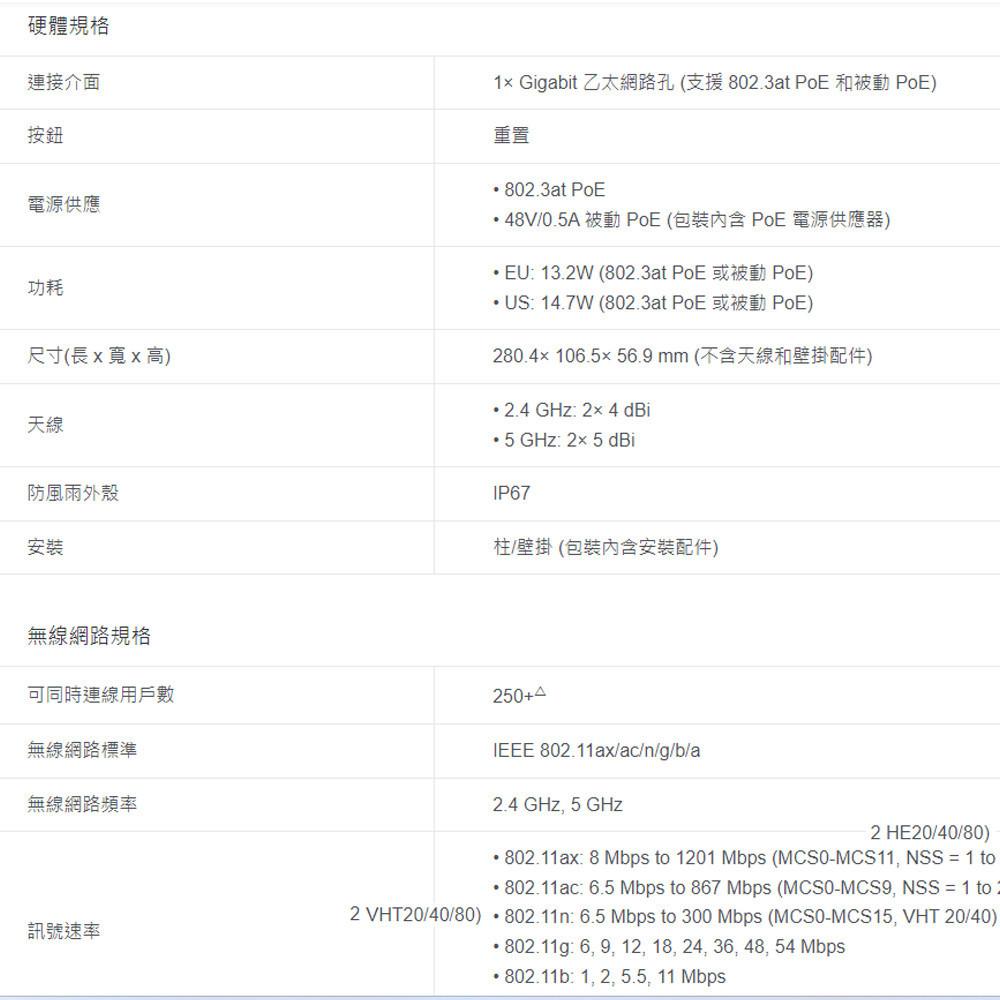 TP-LINK 昌運監視器 Omada EAP610-Outdoor AX1800 室內/戶外型 Wi-Fi 6 基地台-細節圖3