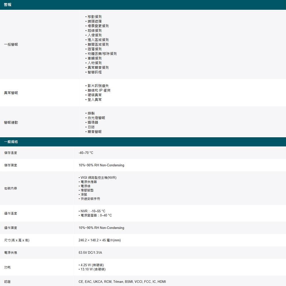 TP-LINK昌運監視器組合 VIGI NVR1004H-4P 4路主機+C540-W 4MP旋轉式無線監視器*2-細節圖7