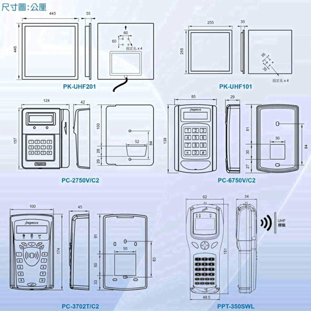 昌運監視器 PONGEE Pegasus PK-UHF101 UHF超高頻 長距離感應讀卡頭-細節圖3