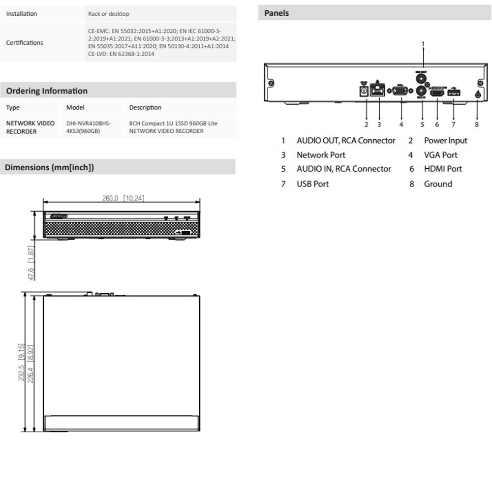 昌運監視器 大華 DHI-NVR4108HS-4KS3 8路 4k NVR監控主機-細節圖5