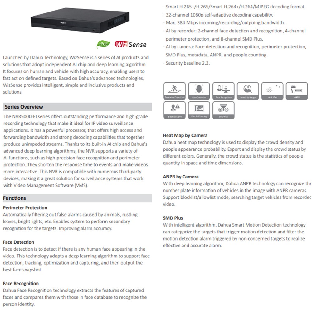 昌運監視器 大華 DHI-NVR5216-16P-EI 16路 2HDD 1U 網路錄影主機-細節圖2