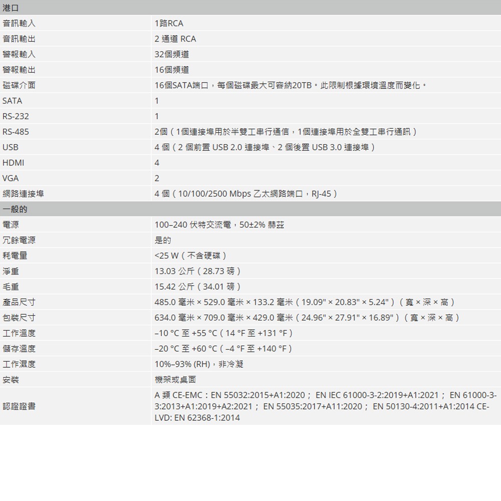 昌運監視器 大華 DHI-NVR616RH-128-XI 128路 3U 16HDD 網路錄影機 (請來電洽詢)-細節圖5