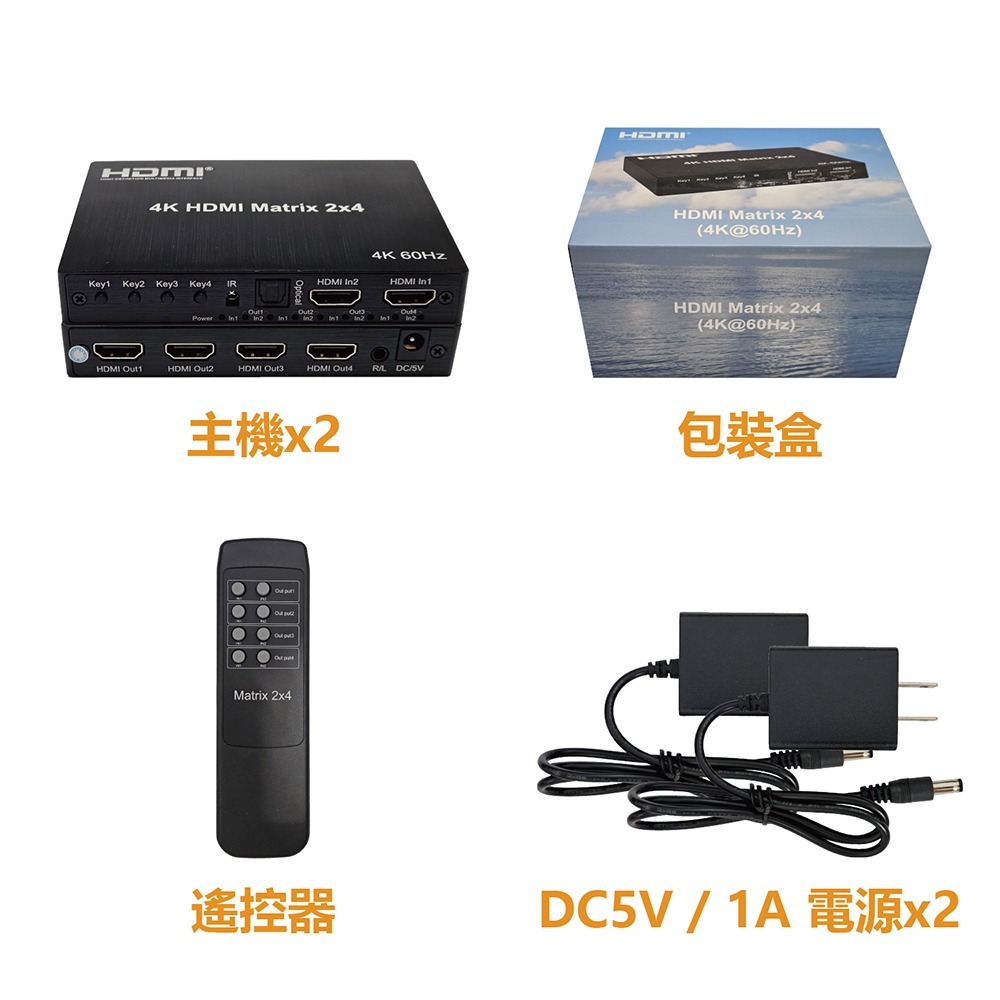 昌運監視器 HD-MT204-4K  4K HDMI二進四出矩陣器 可將4路HDMI輸出顯示同一或不同的高清影像-細節圖5