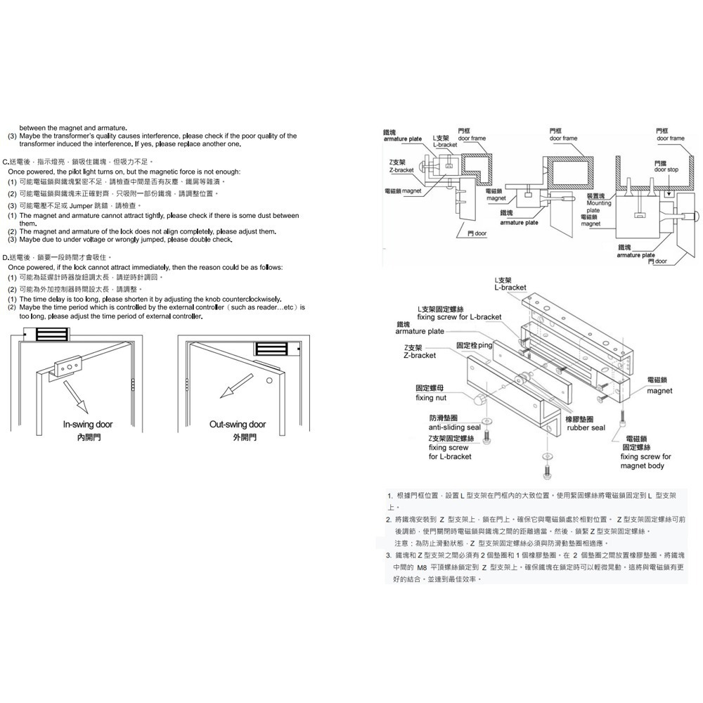 昌運監視器 PONGEE Pegasus PML-1101K 600磅 270公斤磁力鎖-細節圖5