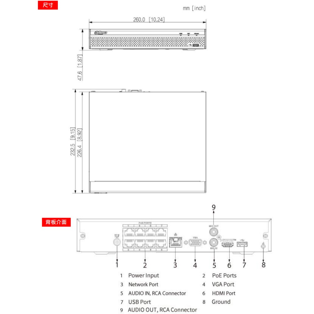 昌運監視器 大華 DH-NVR4108HS-8P-4KS3 8路 1U 1HDD Lite網路錄影主機-細節圖4