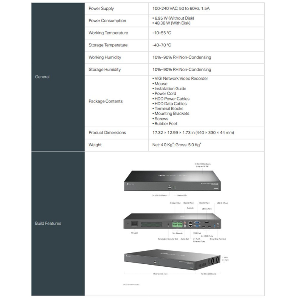 TP-LINK 昌運監視器 VIGI NVR4064H 64路 網路監控主機 監視器主機 NVR 支援4硬碟-細節圖4